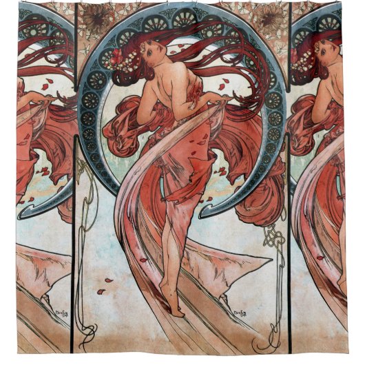 Alfons Mucha 1898 Dance Douchegordijn (Voorkant)