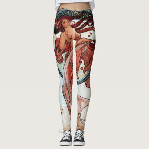 Alfons Mucha 1898 Dance Leggings