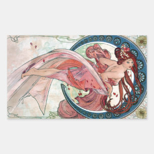 Alfons Mucha 1898 Dance Rechthoekige Sticker
