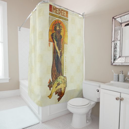 Alfons Mucha 1898 Medea Douchegordijn (In situ)