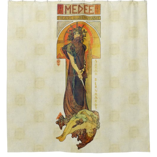 Alfons Mucha 1898 Medea Douchegordijn (Voorkant)