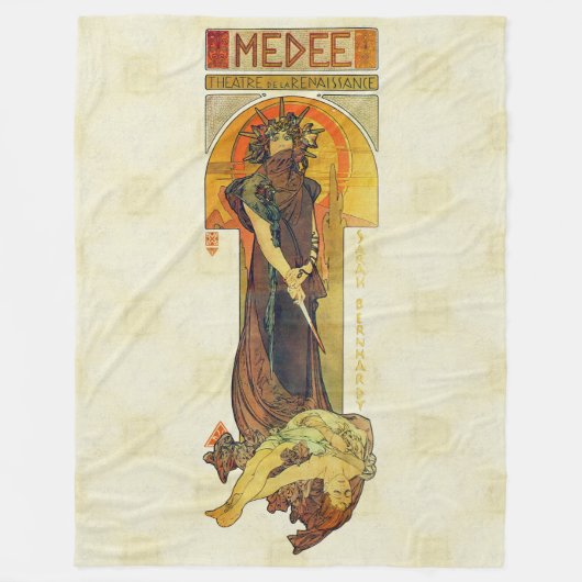 Alfons Mucha 1898 Medea Fleece Deken (Voorkant)