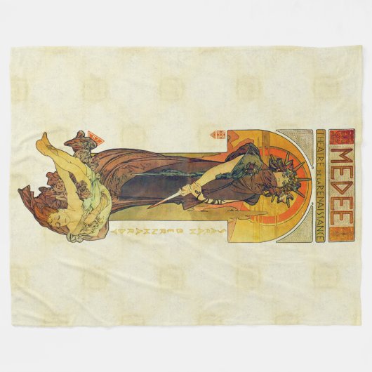 Alfons Mucha 1898 Medea Fleece Deken (Voorkant (Horizontaal))