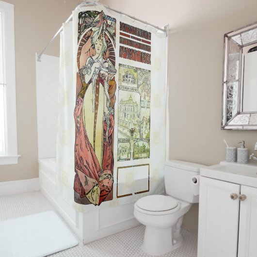 Alfons Mucha 1900 Oostenrijks paviljoen Douchegordijn (In situ)
