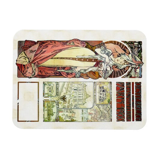 Alfons Mucha 1900 Oostenrijks paviljoen Magneet (Horizontaal)
