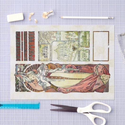 Alfons Mucha 1900 Oostenrijks paviljoen Tissuepapier (Craft)