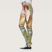Alfons Mucha 1900 The Precious Stones Emerald Leggings (Links)