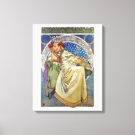 Alfons Mucha 1911 Princezna Hyacinta Canvas Afdruk (Voorkant)