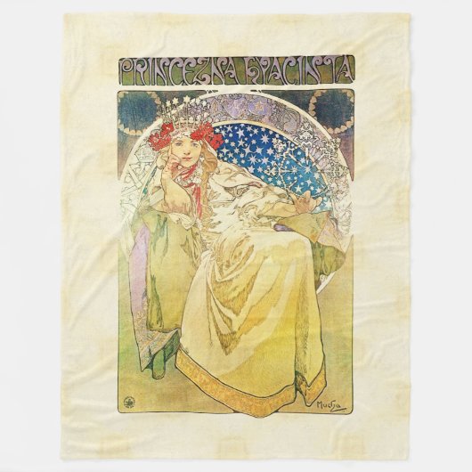 Alfons Mucha 1911 Princezna Hyacinta Fleece Deken (Voorkant)