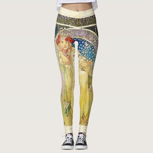 Alfons Mucha 1911 Princezna Hyacinta Leggings (Voorkant)