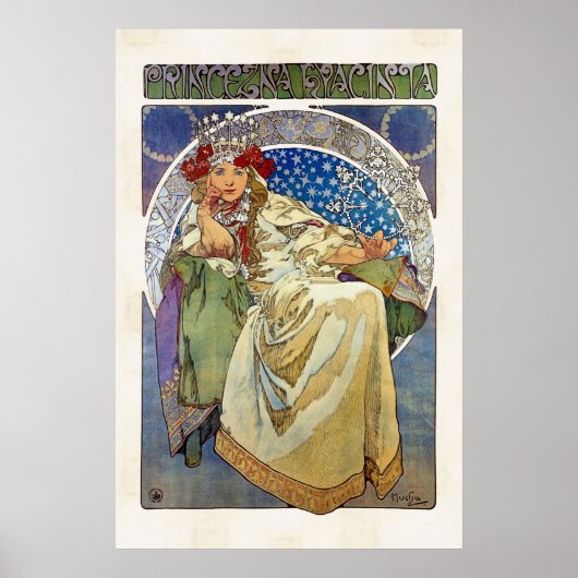 Alfons Mucha 1911 Princezna Hyacinta Poster (Voorkant)