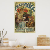Alfons Mucha art nouveau beer ad Poster (Keuken)