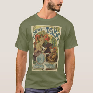 Alfons Mucha art nouveau beer ad T-shirt