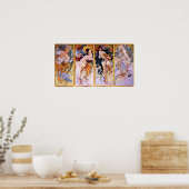 Alfons Mucha Art Nouveau Vier Seions Schilderen Poster (Keuken)