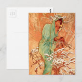 Alfons Mucha Art Nouveau Winter Painting Briefkaart (Voorkant / Achterkant)