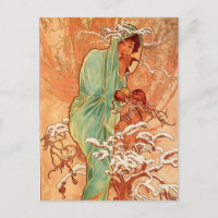 Alfons Mucha Art Nouveau Winter Painting