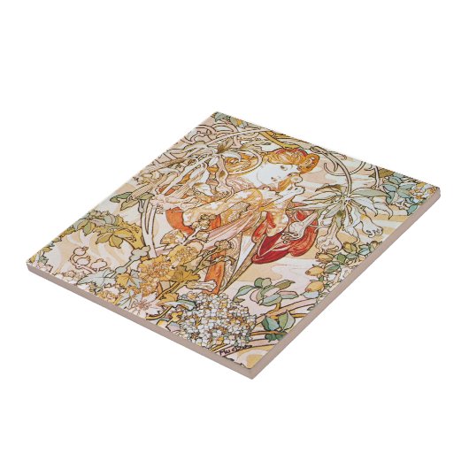 Alfons Mucha Art Tegeltje (Zijkant)