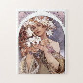 Alfons Mucha: Bloem Legpuzzel (Verticaal)