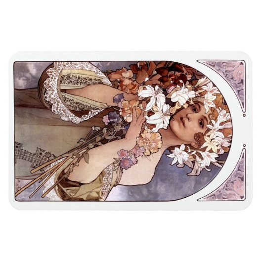 Alfons Mucha: Bloem Magneet (Horizontaal)