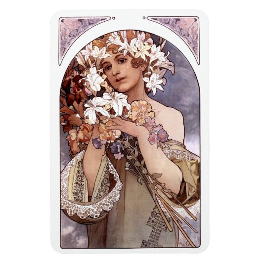 Alfons Mucha: Bloem Magneet (Verticaal)