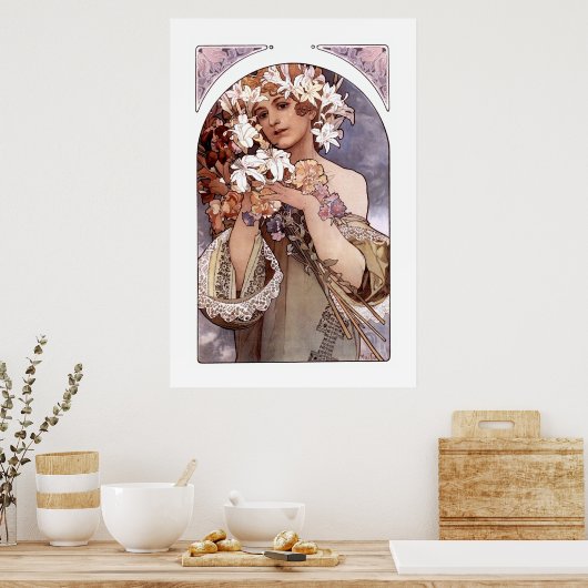 Alfons Mucha: Bloem Poster (Keuken)