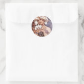 Alfons Mucha: Bloem Ronde Sticker (Tas)