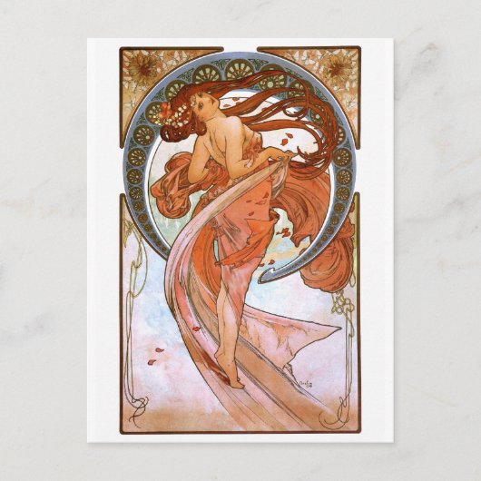 Alfons Mucha: Dance Briefkaart (Voorkant)