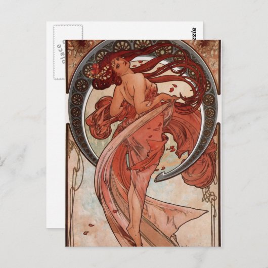 Alfons Mucha Dance Briefkaart (Voorkant / Achterkant)