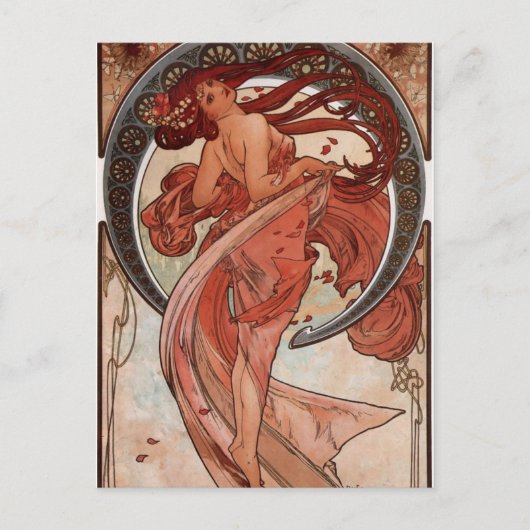 Alfons Mucha Dance Briefkaart (Voorkant)