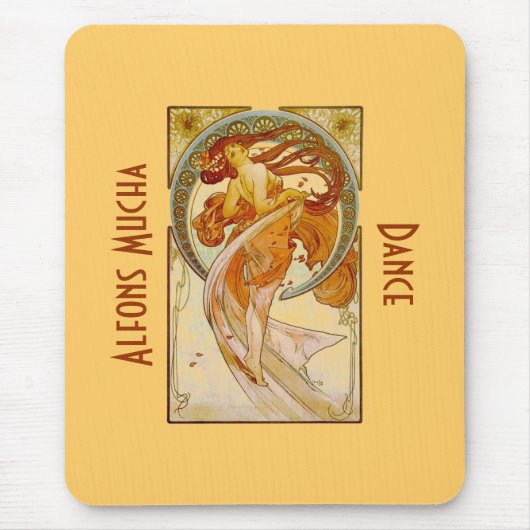 Alfons Mucha Dance  Print Mousepad Muismat (Voorkant)