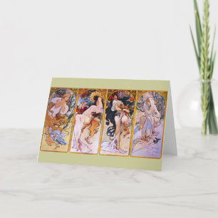 Alfons Mucha ~ De vier seizoenen Kaart