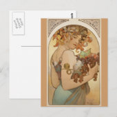 Alfons Mucha - Fruit Briefkaart (Voorkant / Achterkant)