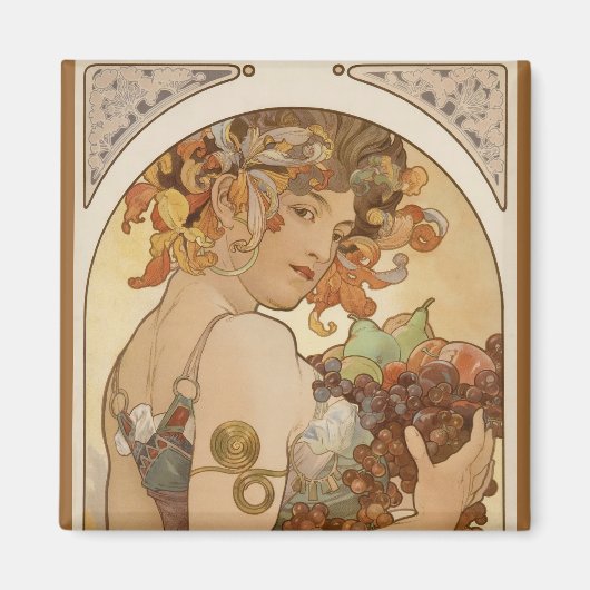 Alfons Mucha - Fruit Magneet (Voorkant)