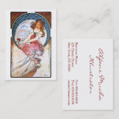 Alfons Mucha: Gebruik van verf Visitekaartje (Voorkant / Achterkant)