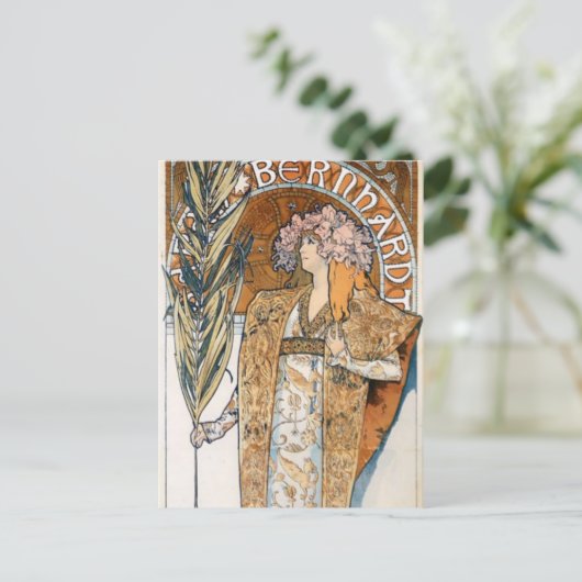 Alfons Mucha Gismonda Briefkaart (Staand voorkant)