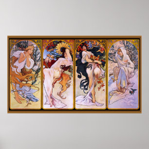 Alfons Mucha ~ Het Poster van vier seizoenen