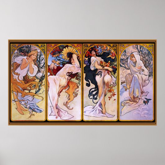 Alfons Mucha ~ Het Poster van vier seizoenen (Voorkant)