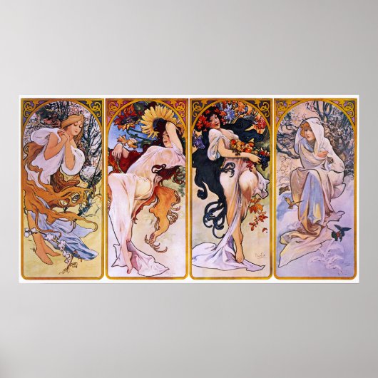 Alfons Mucha ~ Het Poster van vier seizoenen (Voorkant)
