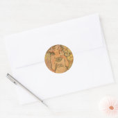 Alfons Mucha ~ Het roos Ronde Sticker (Envelop)