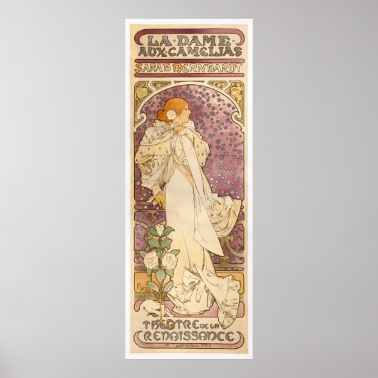Alfons Mucha La Dame aux Camlias Sarah Bernhardt Poster (Voorkant)