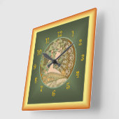 Alfons Mucha ~ Le Lierre 01 ~ Ivy ~ Art Nouveau Vierkante Klok (Hoek)