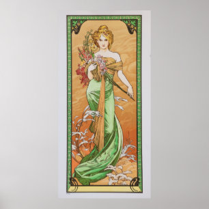 Alfons Mucha - Lente 1900 Poster
