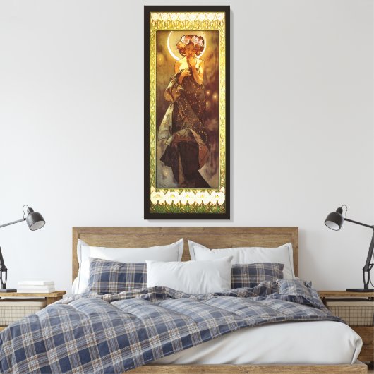 Alfons Mucha: Luna Canvas Afdruk (Insitu (Slaapkamer))