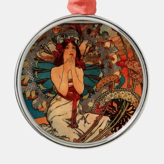 Alfons Mucha Monaco Monte Carlo Metalen Ornament (Voorkant)