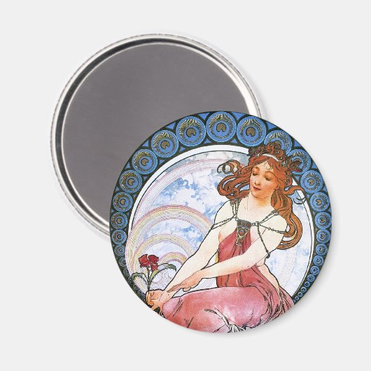 Alfons Mucha: Muse van schilderen Magneet (Voorkant / Achterkant)