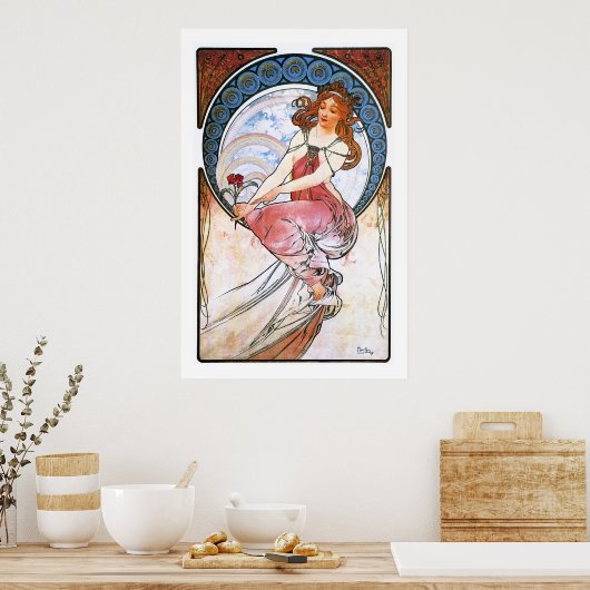 Alfons Mucha: Muse van schilderen Poster (Keuken)