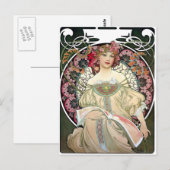 Alfons Mucha Reverie 1897 Briefkaart (Voorkant / Achterkant)