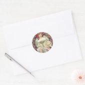 Alfons Mucha Reverie 1897 Ronde Sticker (Envelop)