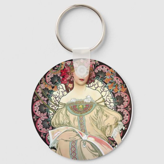 Alfons Mucha Reverie 1897 Sleutelhanger (Voorkant)