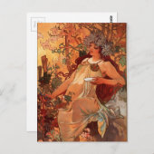 Alfons Mucha - Vier Seizoenen - HET AUTUMN Briefkaart (Voorkant / Achterkant)